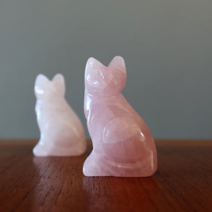 Rose Quartz Cat Lover Perfect Pink Animal Figurine