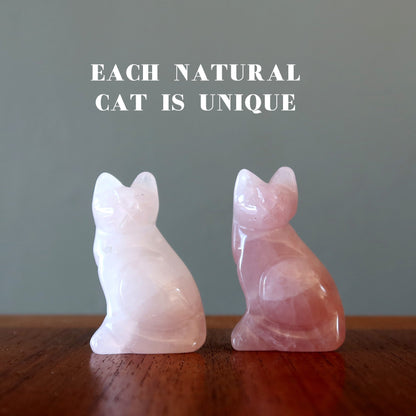 Rose Quartz Cat Lover Perfect Pink Animal Figurine