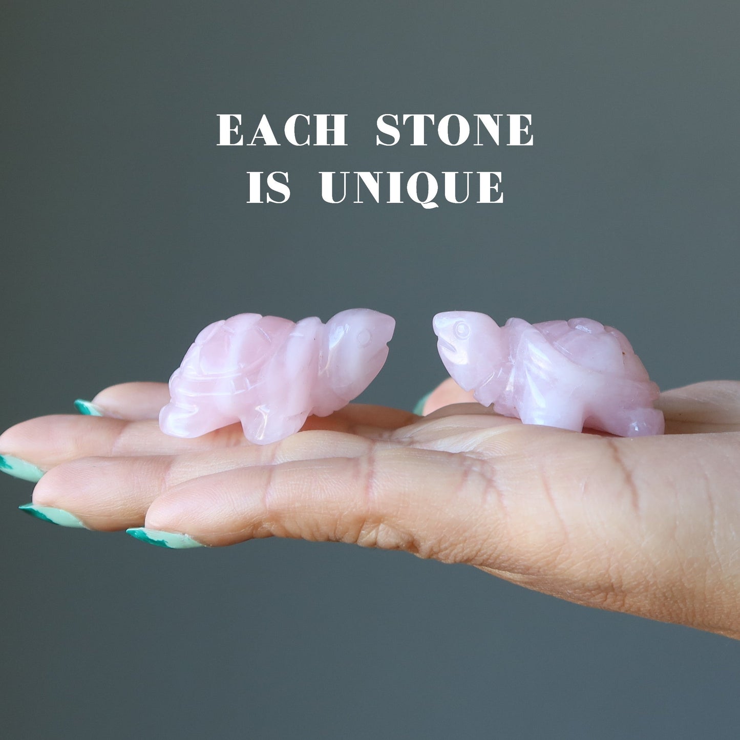 Rose Quartz Turtle Live Laugh Love Pink Crystal