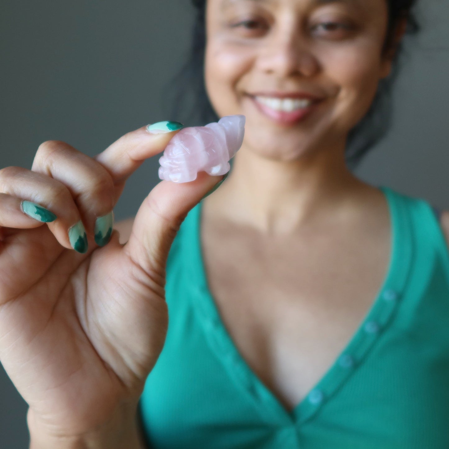 Rose Quartz Turtle Live Laugh Love Pink Crystal