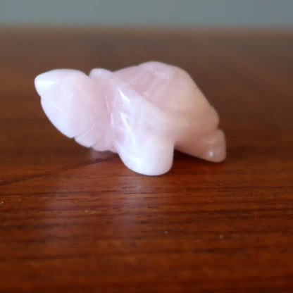 Rose Quartz Turtle Live Laugh Love Pink Crystal