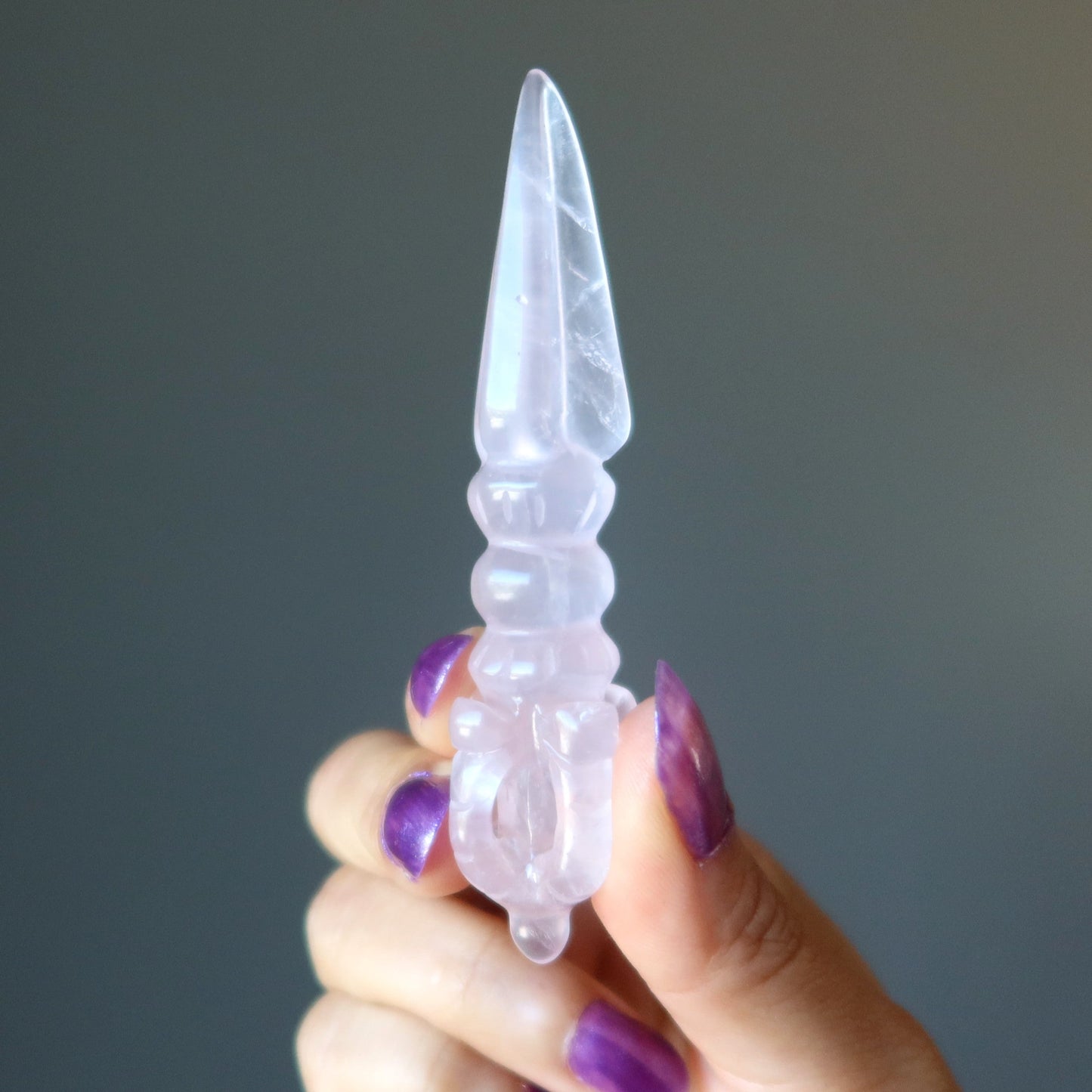 Rose Quartz Phurba Wand Pink Heartbreak Healer