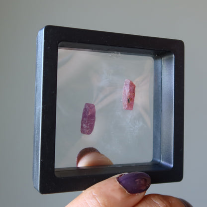 Red Ruby Raw Crystal Pair Love Gem Dancing Duet