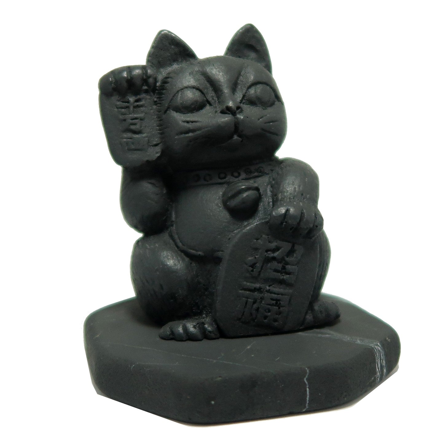 Shungite Cat Neko Protection Prosperity Statue