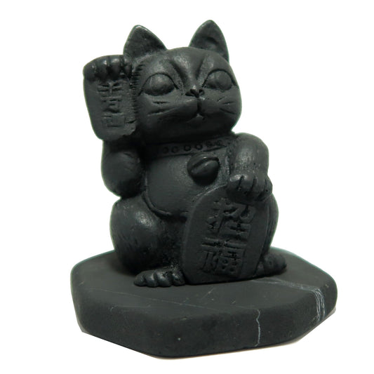 Shungite Cat Neko Protection Prosperity Statue