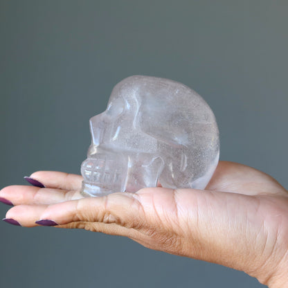 Smoky Quartz Skull Life Protection Crystal Carving
