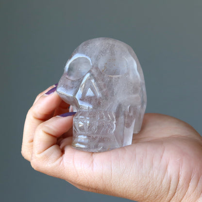 Smoky Quartz Skull Life Protection Crystal Carving