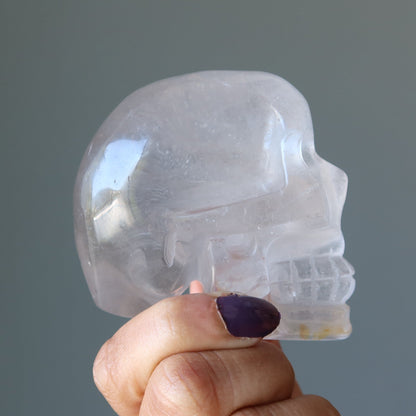 Smoky Quartz Skull Life Protection Crystal Carving