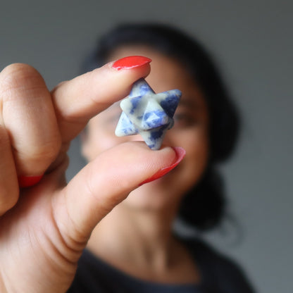 Sodalite Merkaba Blue Wishing Star Meditation Crystal Carving