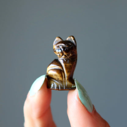Tigers Eye Cat 1" Miniature Animal I'm All Confidence