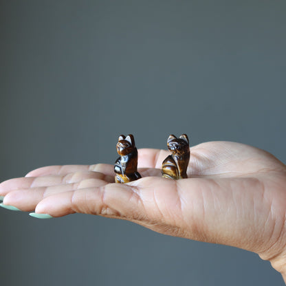 Tigers Eye Cat 1" Miniature Animal I'm All Confidence