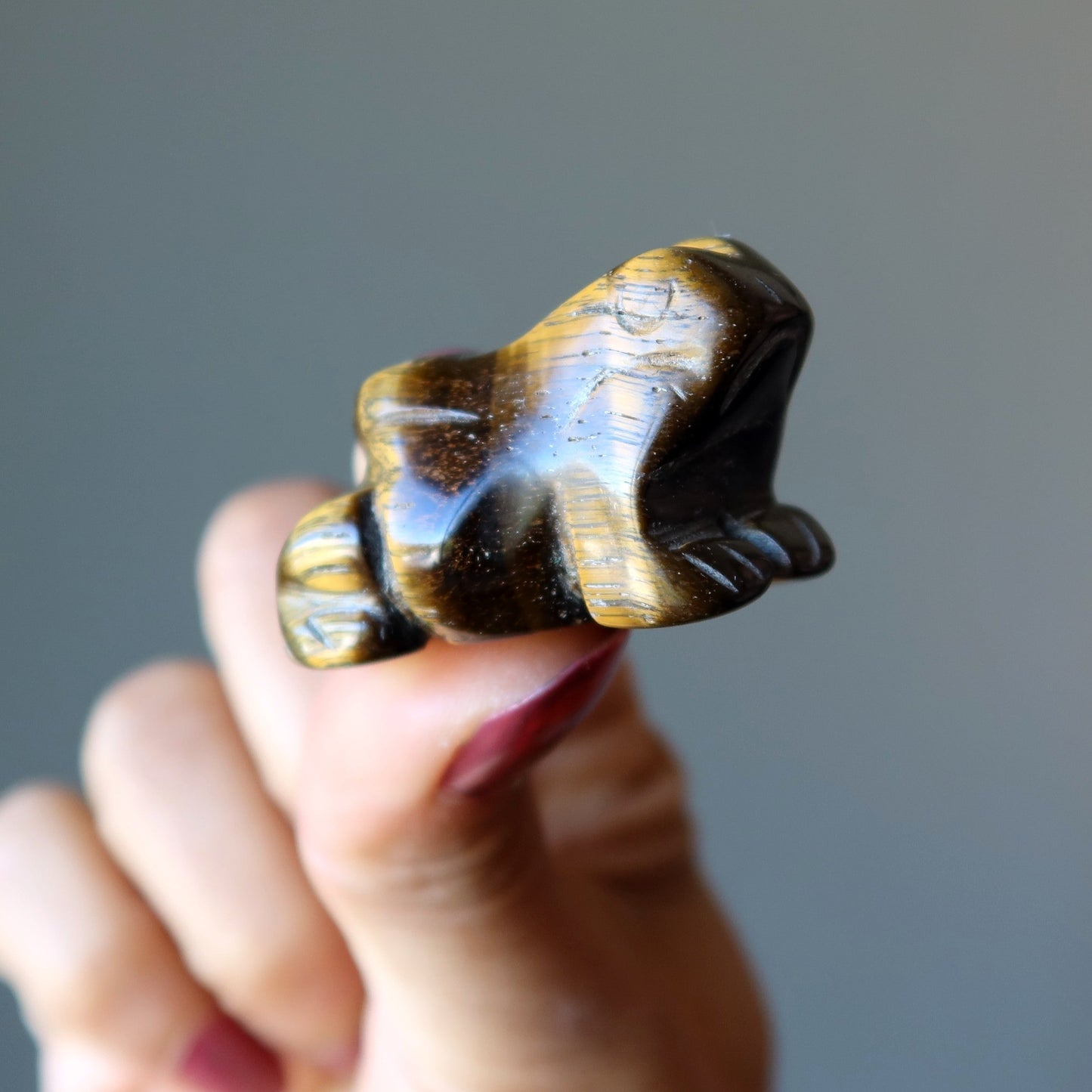 Tigers Eye Frog Bounce to Brilliance Animal Figurine