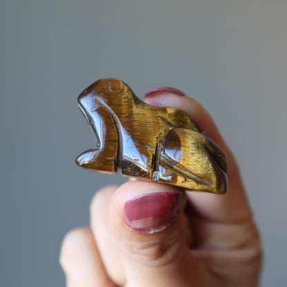 Tigers Eye Frog Bounce to Brilliance Animal Figurine
