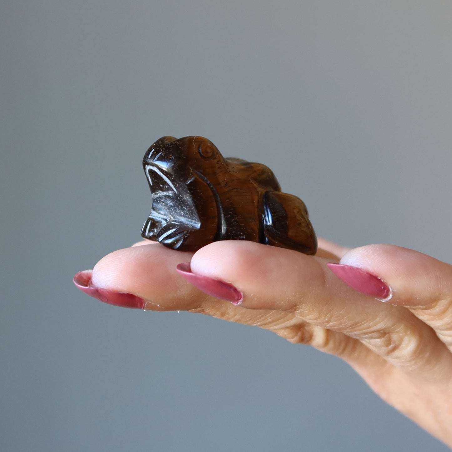 Tigers Eye Frog Bounce to Brilliance Animal Figurine