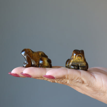 Tigers Eye Frog Bounce to Brilliance Animal Figurine
