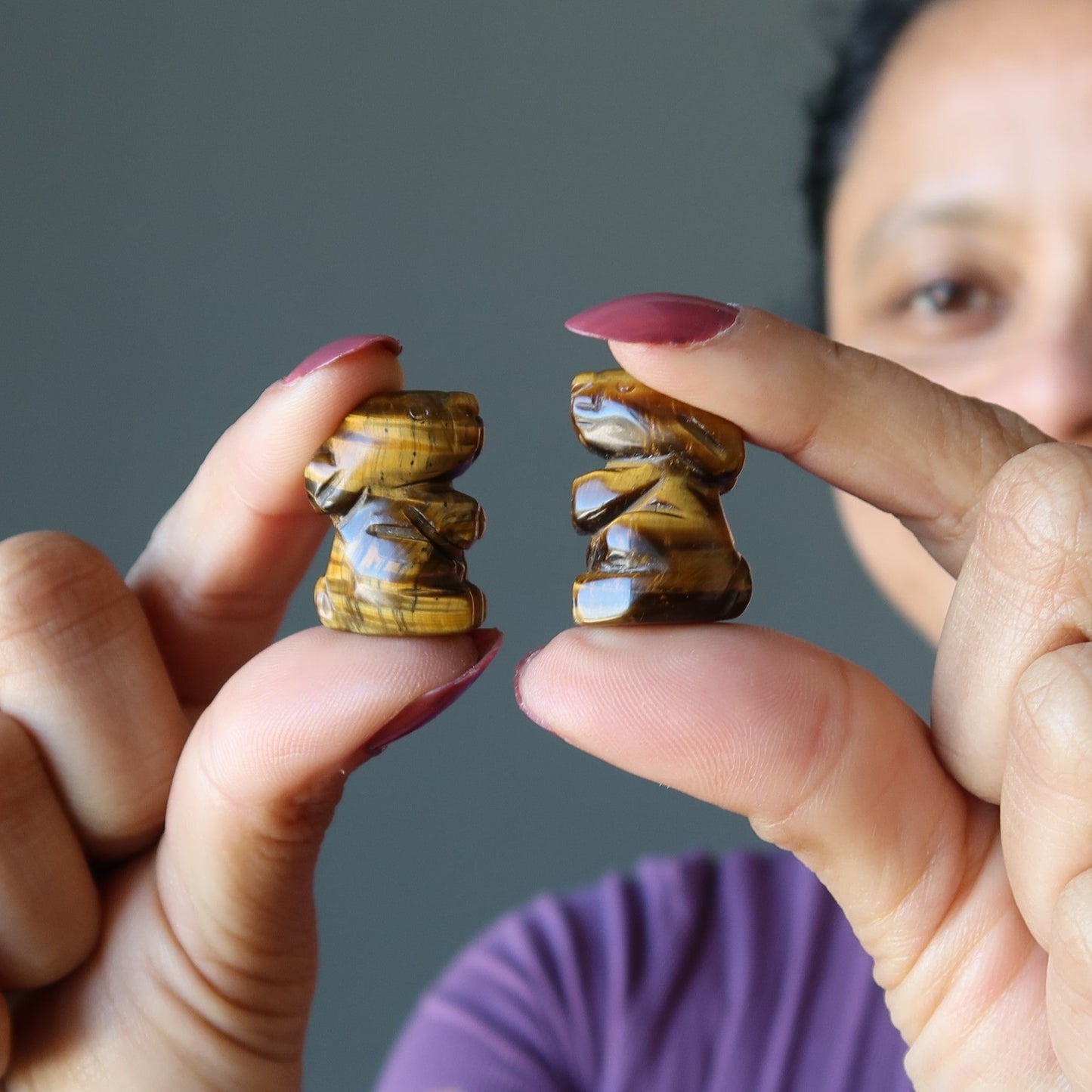 Tigers Eye Rabbit 1" Miniature Animal Hop to Greatness