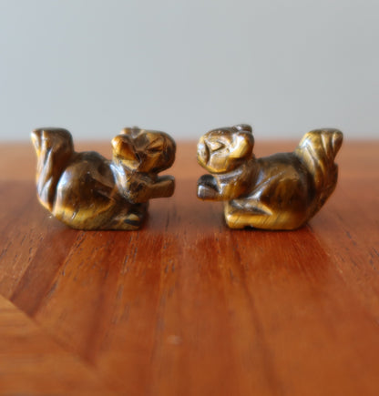 Tigers Eye Squirrel 1" Miniature Animal Wealthy Playful Fun