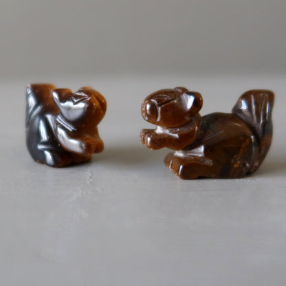 Tigers Eye Squirrel 1" Miniature Animal Wealthy Playful Fun