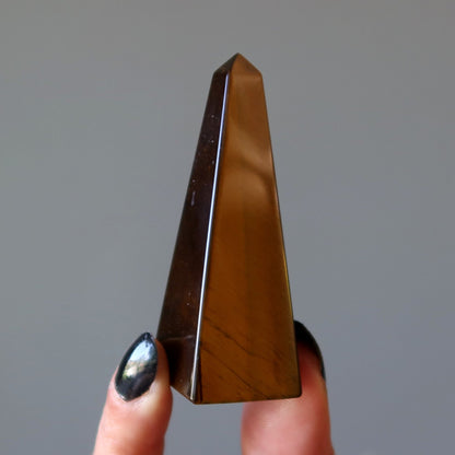 Tigers Eye Tower Wand Glistening Gemstone Point