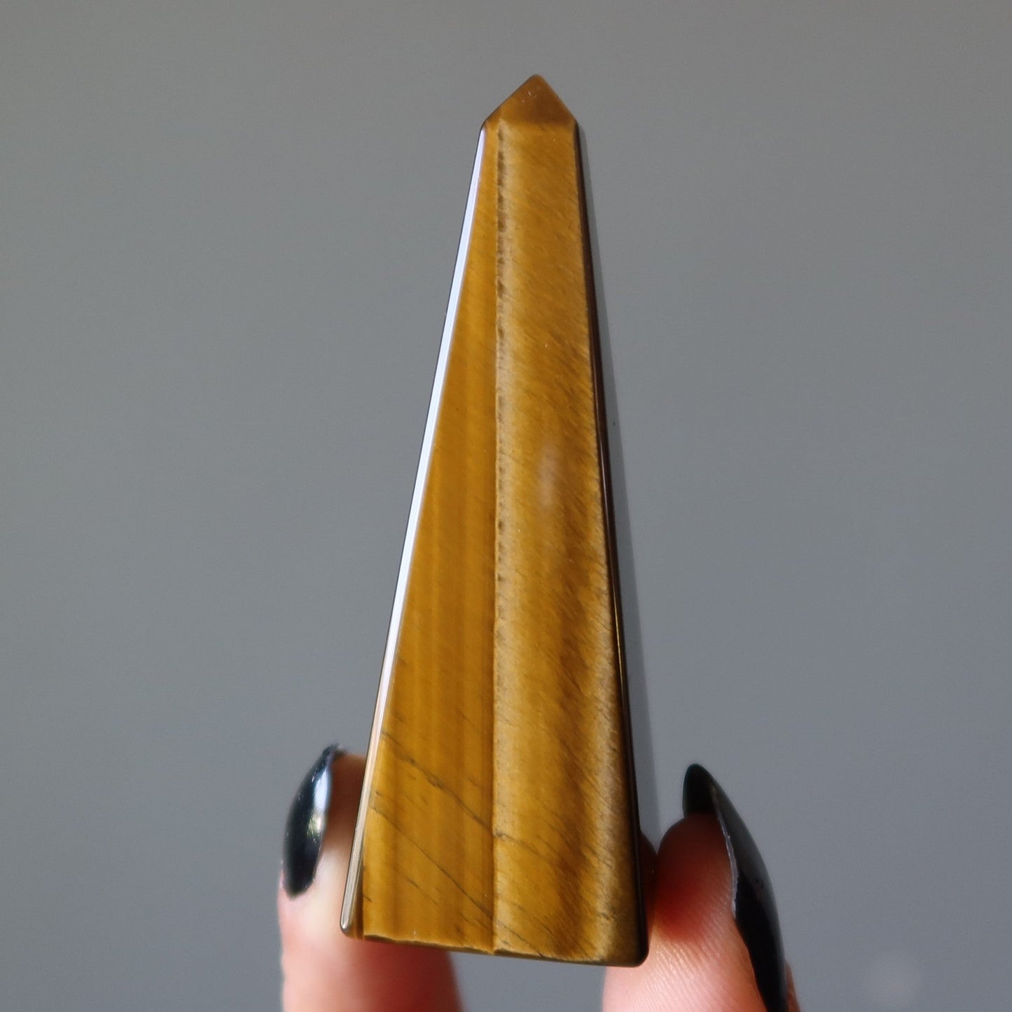 Tigers Eye Tower Wand Glistening Gemstone Point