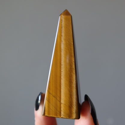 Tigers Eye Tower Wand Glistening Gemstone Point