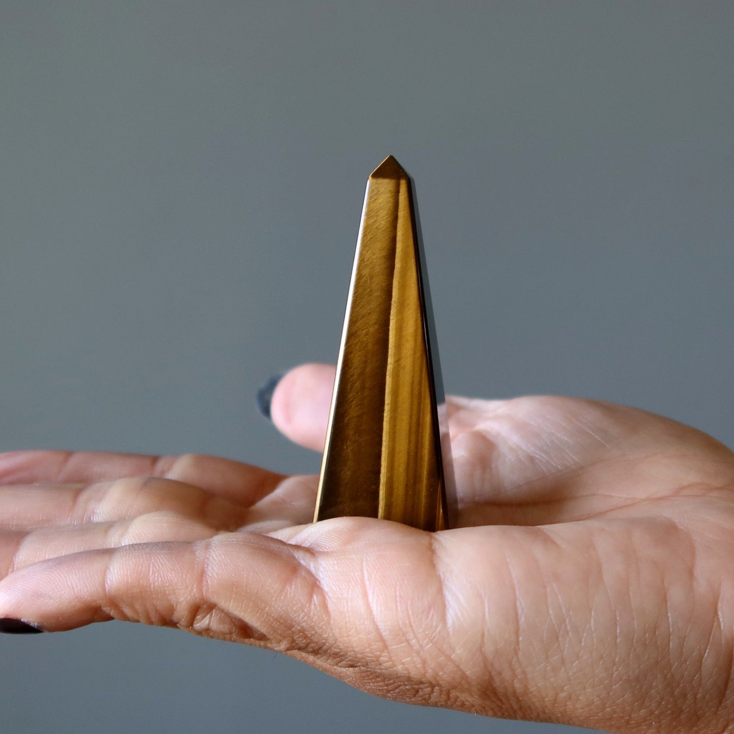 Tigers Eye Tower Wand Glistening Gemstone Point
