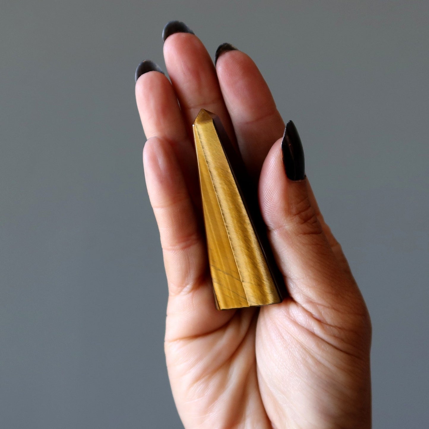 Tigers Eye Tower Wand Glistening Gemstone Point